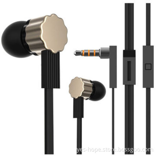 Flat cable earphone with mic for smartphone and iPadNew